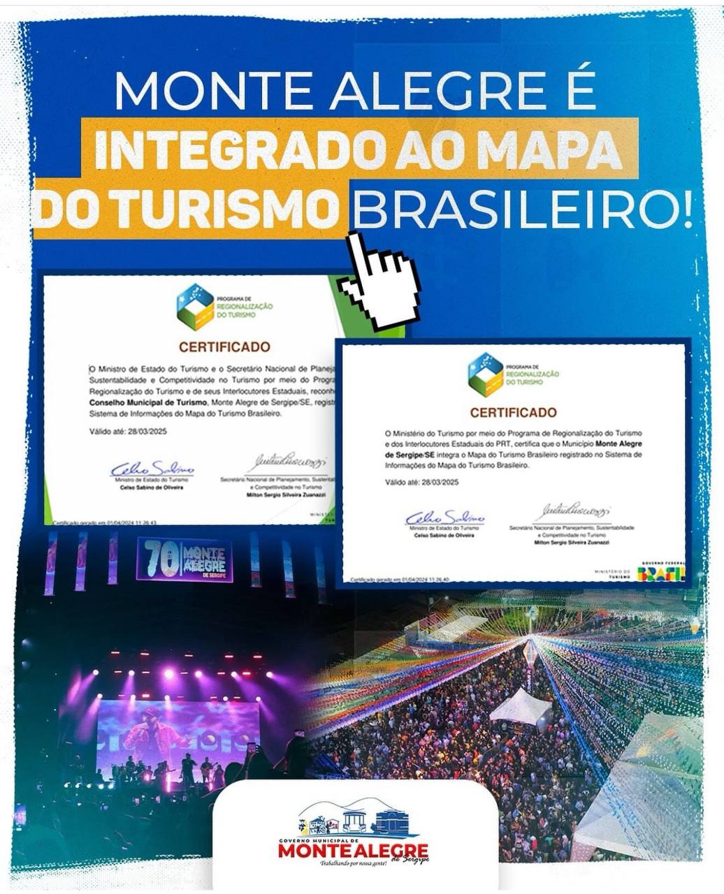 Monte Alegre é integrado ao Mapa do Turismo Brasileiro